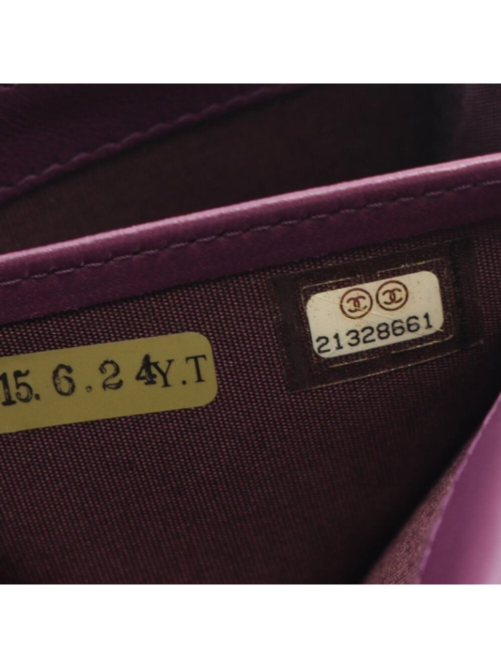 Chanel Bifold Wallet Boy Purple Lambskin Boy - Picture 5 of 12